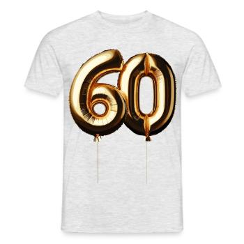 60 Years Gold Balloon Foil Balloon Gift - Men's T-Shirt - heather grey - Front - AI Model Male 178 dark (178cm)
