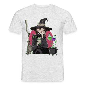 Hexe - Männer T-Shirt - Grau meliert - Vorne - AI Model Male 178 dark (178cm)