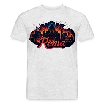 Rom Roma Hauptstadt Italien Silhouette Geschenk - Männer T-Shirt - Grau meliert - Vorne - AI Model Male 178 dark (178cm)