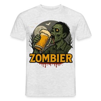 Zombie Beer Drinker Moonshine - Men's T-Shirt - heather grey - Front - AI Model Male 178 dark (178cm)