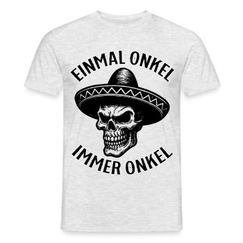 Einmal Onkel, Immer Onkel - Männer T-Shirt - Grau meliert - Vorne - AI Model Male 178 dark (178cm)