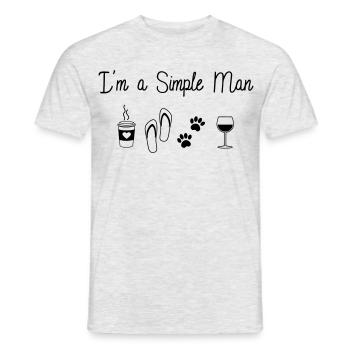 Simple Man - Männer T-Shirt - Grau meliert - Vorne - AI Model Male 178 dark (178cm)