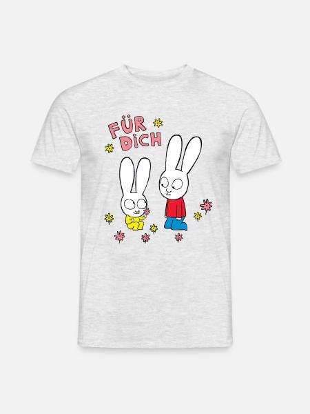 Simon Superhase Mit Kleinem Bruder Und Spruch - Männer T-Shirt - Grau meliert