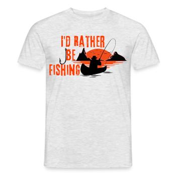 I'd Rather be fishing, Funny Father's Day Dad gift - Men's T-Shirt - heather grey - Front - AI Model Male 178 dark (178cm)