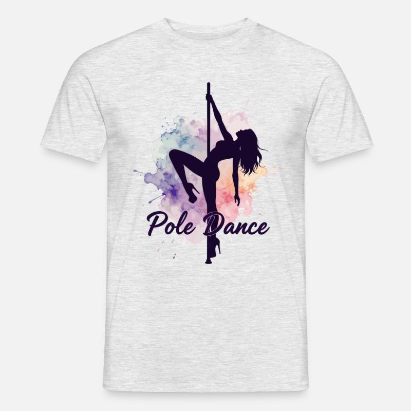 Pole Dance Poledancerinnen Aquarell stark Geschenk - Männer T-Shirt - Grau meliert