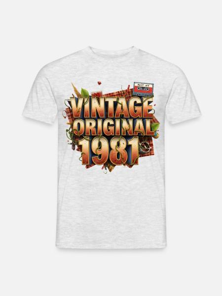 Vintage Original 1981 - Männer T-Shirt - Grau meliert