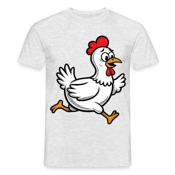 Poule Poule Coureur, Coq, Coq, Poule, Poule, Drôle - T-shirt homme - gris chiné - Devant - AI Model Male 178 dark (178cm)