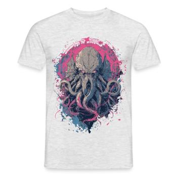Cthulhu Horror - Men's T-Shirt - heather grey - Front - AI Model Male 178 dark (178cm)