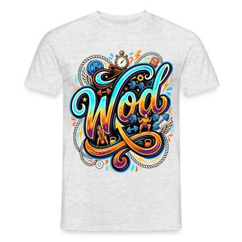 WOD Fitness Muscu Entraînement Cross Sport salle - T-shirt homme - gris chiné - Devant - AI Model Male 178 dark (178cm)