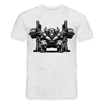 Stier Squat Rack Kraftsport  - Männer T-Shirt - Grau meliert - Vorne - AI Model Male 178 dark (178cm)