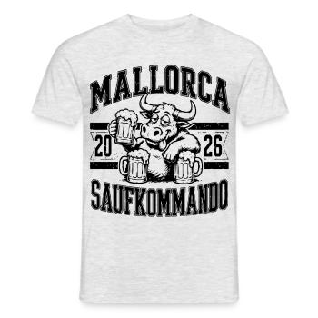 Malle 2026 Saufkommando Mallorca 2026 - Männer T-Shirt - Grau meliert - Vorne - AI Model Male 178 dark (178cm)