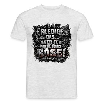 Ich mach das aber ich gucke dabei böse Goth Metal - Männer T-Shirt - Grau meliert - Vorne - AI Model Male 178 dark (178cm)