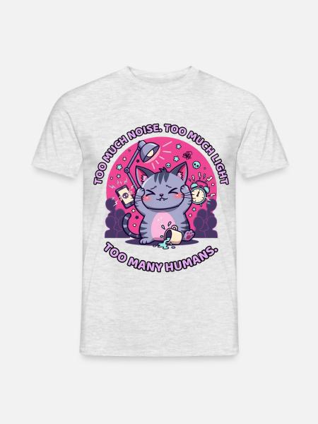 Zu viel Lärm, Licht und zu viele Menschen - Männer T-Shirt - Grau meliert