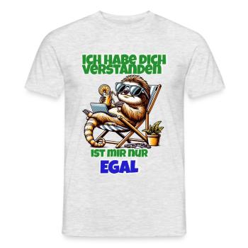 Faultier Shirt – Ist mir nur egal - Männer T-Shirt - Grau meliert - Vorne - AI Model Male 178 dark (178cm)