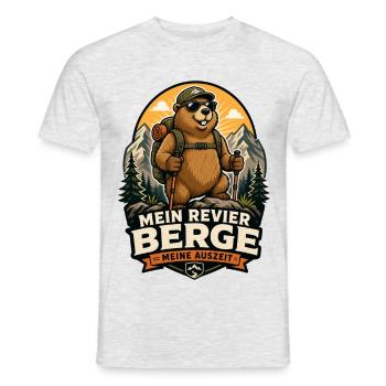 Berge Meine Auszeit Wanderer Outdoor - Männer T-Shirt - Grau meliert - Vorne - AI Model Male 178 dark (178cm)