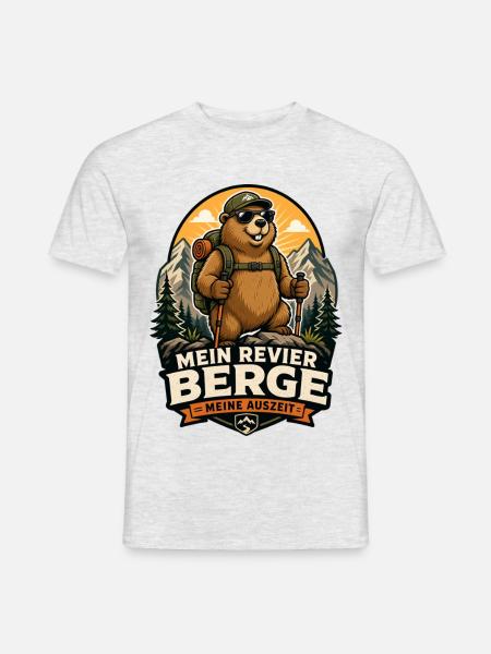 Berge Meine Auszeit Wanderer Outdoor - Männer T-Shirt - Grau meliert