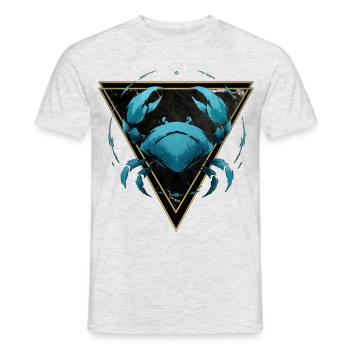 Wasserzeichen des Krebses – Tierkreis von Kék-Ina - Männer T-Shirt - Grau meliert - Vorne - AI Model Male 178 dark (178cm)