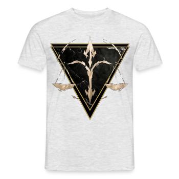 Waage-Luftzeichen – Tierkreis von Kék-Ina - Männer T-Shirt - Grau meliert - Vorne - AI Model Male 178 dark (178cm)