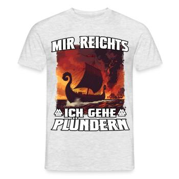 Vikingenschiff Sturm Plündernd - Männer T-Shirt - Grau meliert - Vorne - AI Model Male 178 dark (178cm)