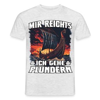 Vikingerschiff Plünderer Raid Motiv - Männer T-Shirt - Grau meliert - Vorne - AI Model Male 178 dark (178cm)
