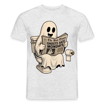 Montage Halloween Humour Autocollant - T-shirt homme - gris chiné - Devant - AI Model Male 178 dark (178cm)