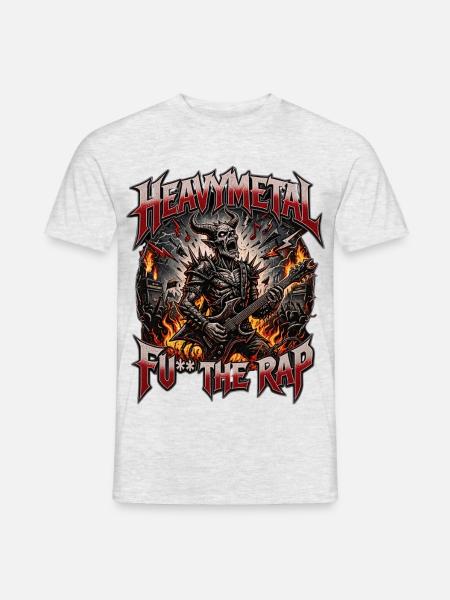 Heavy Metal Rocker Demon – Heavy Metal vs. Rap - Männer T-Shirt - Grau meliert