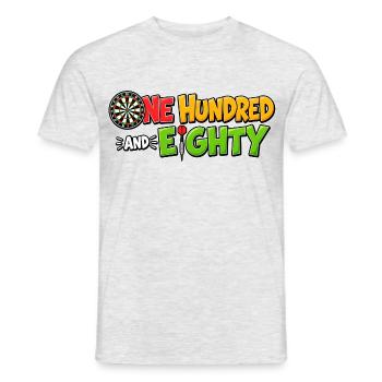 Dartboard One Hundred and Eighty - Männer T-Shirt - Grau meliert - Vorne - AI Model Male 178 dark (178cm)