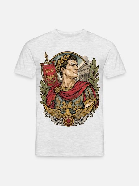 Römischer Kaiser - Männer T-Shirt - Grau meliert