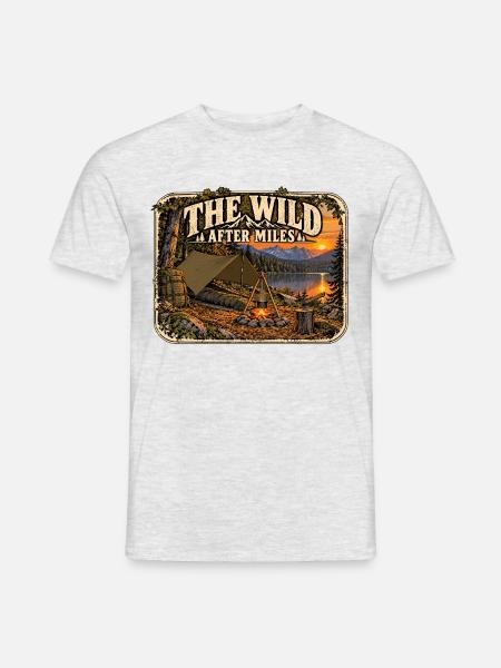 Die Wildnis nach Meilen - Männer T-Shirt - Grau meliert