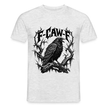 F-CAW-F Gothic Raven Dark Humor Crow - Männer T-Shirt - Grau meliert - Vorne - AI Model Male 178 dark (178cm)