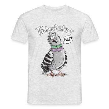 Taubenflüsterer I Taube Stadttaube Vogelhumor - Männer T-Shirt - Grau meliert - Vorne - AI Model Male 178 dark (178cm)