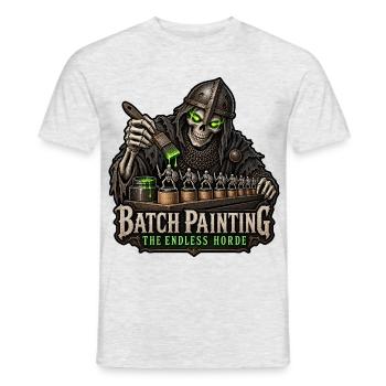 Batch Painting – The Endless Horde Skelett - Männer T-Shirt - Grau meliert - Vorne - AI Model Male 178 dark (178cm)