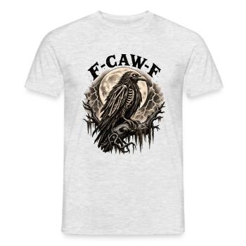 F-CAW-F Gothic Skeleton Raven Full Moon Dark - Männer T-Shirt - Grau meliert - Vorne - AI Model Male 178 dark (178cm)