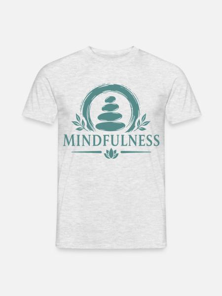 Mindfulness Achtsamkeit Zen Steine Meditation - Männer T-Shirt - Grau meliert