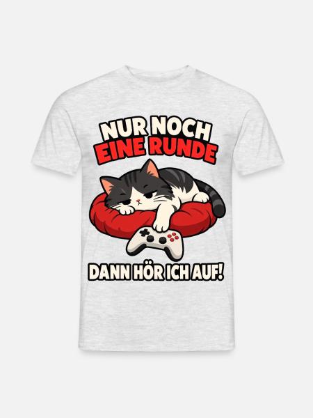 Nur noch eine Runde. Katzenschläfer - Männer T-Shirt - Grau meliert