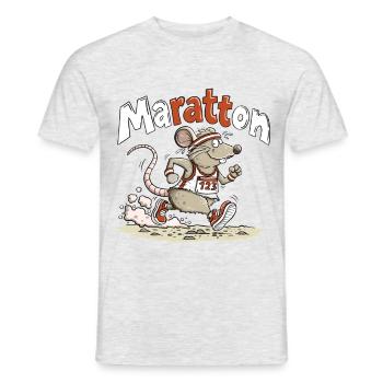 Maratton Ratte Marathon Läufer Humor Design - Männer T-Shirt - Grau meliert - Vorne - AI Model Male 178 dark (178cm)