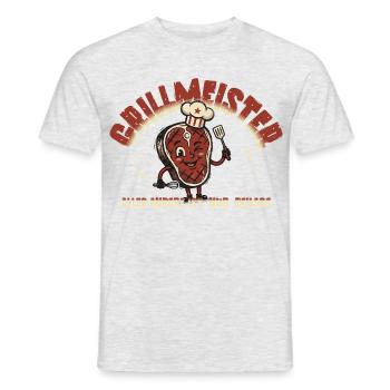 Grillmeister Alles Andere Ist Nur Beilage - Männer T-Shirt - Grau meliert - Vorne - AI Model Male 178 dark (178cm)