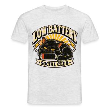 Low Battery Social Club - Männer T-Shirt - Grau meliert - Vorne - AI Model Male 178 dark (178cm)