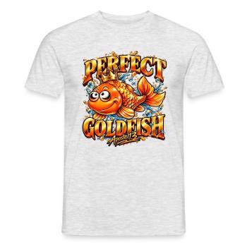 Perfect Goldfish – Funny Golden Fish Design - Männer T-Shirt - Grau meliert - Vorne - AI Model Male 178 dark (178cm)