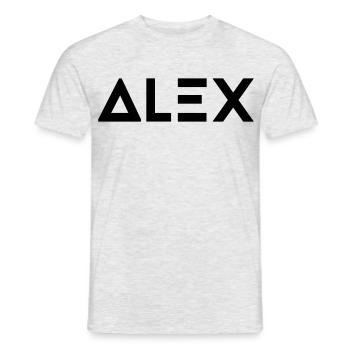 Prénom Alex - T-shirt homme - gris chiné - Devant - AI Model Male 178 dark (178cm)