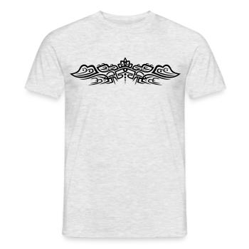 Ornement de tatouage tribal avec des crocodiles. - T-shirt homme - gris chiné - Devant - AI Model Male 178 dark (178cm)