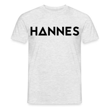 First name Hannes - Men's T-Shirt - heather grey - Front - AI Model Male 178 dark (178cm)