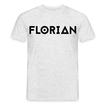Prénom Florian - T-shirt homme - gris chiné - Devant - AI Model Male 178 dark (178cm)