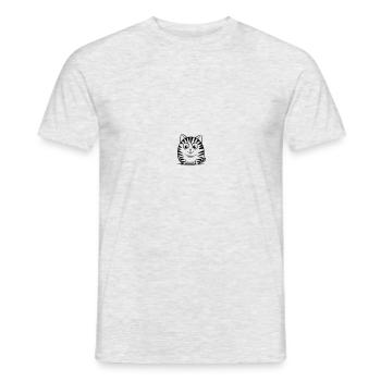 Funny cat as vector illustration - Men's T-Shirt - heather grey - Front - AI Model Male 178 dark (178cm)