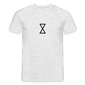 symbole medievales alchimique sablier - T-shirt homme - gris chiné - Devant - AI Model Male 178 dark (178cm)