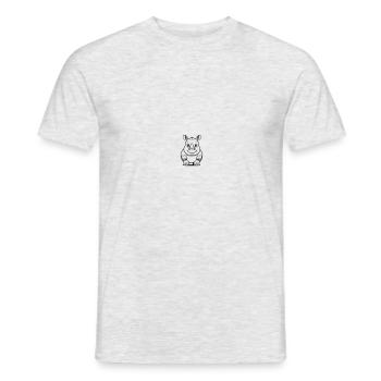 Rhinocéros mignon - Conception de dessin animé amusante - T-shirt homme - gris chiné - Devant - AI Model Male 178 dark (178cm)