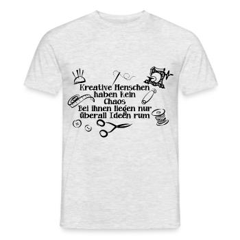 Kreative Menschen haben kein Chaos - Männer T-Shirt - Grau meliert - Vorne - AI Model Male 178 dark (178cm)
