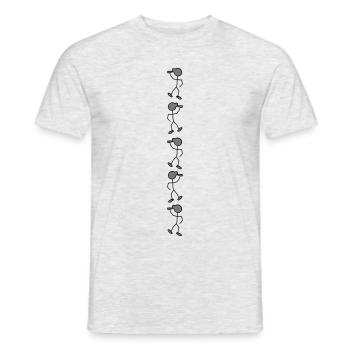 saufmaennchen_2_farbig_5_mal_untereinand - Männer T-Shirt - Grau meliert - Vorne - AI Model Male 178 dark (178cm)