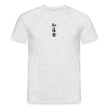Wado Kai Karaté Kanji noir écrit japonais - T-shirt homme - gris chiné - Devant - AI Model Male 178 dark (178cm)