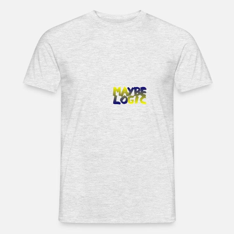maybe logic too - Männer T-Shirt - Grau meliert
